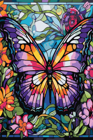 Mosaic Butterfly paint by number