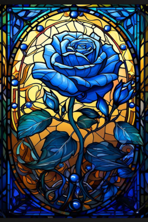 Blue rose mosaic