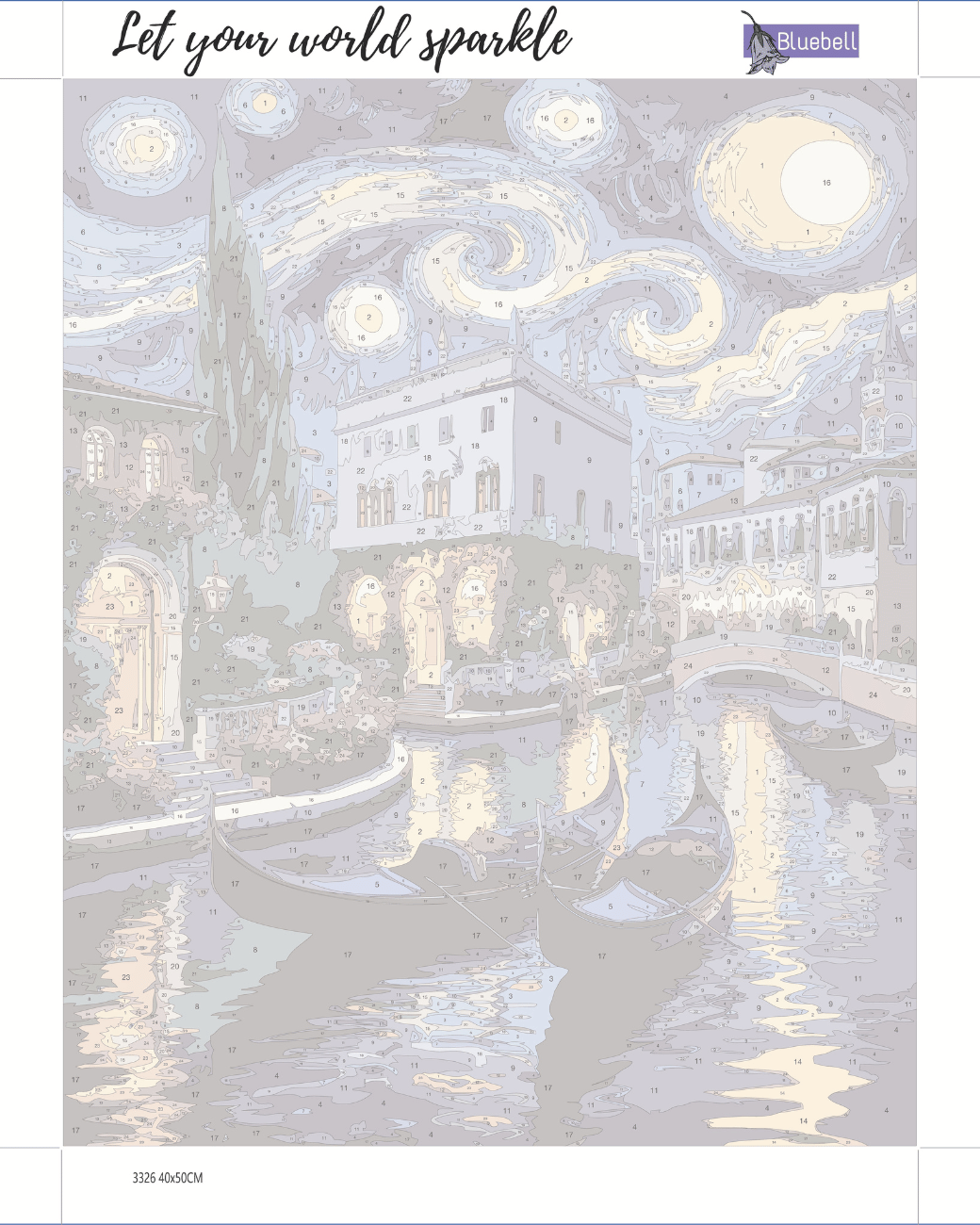 Starry night venice paint by number - Image 2