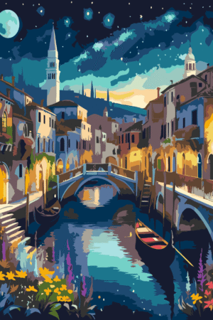 Stars over venice paint by number