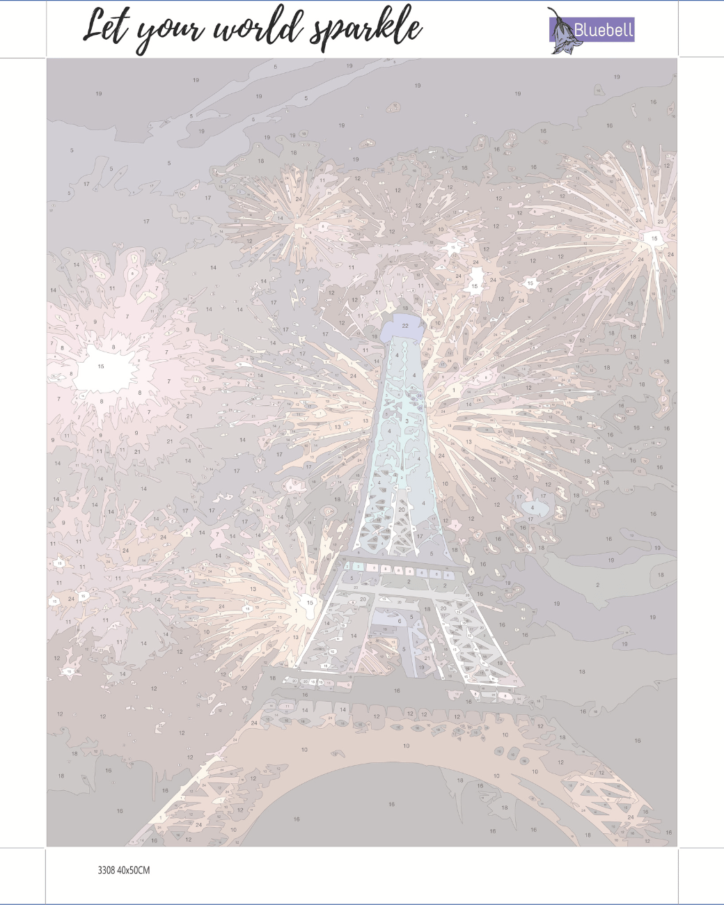 Paris fireworks paint by number - Image 2