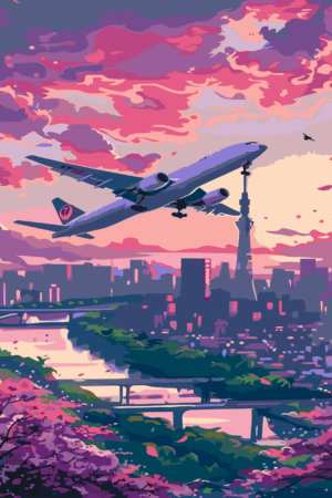 Sunset flight paint by number
