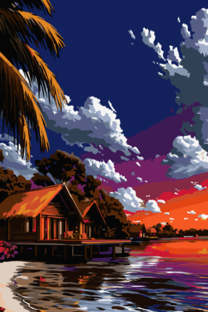Hawaiin beach paint by number