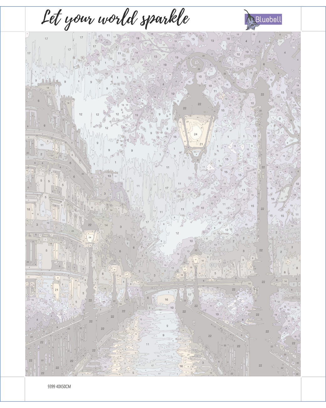 Purple serenity paint by number - Image 2