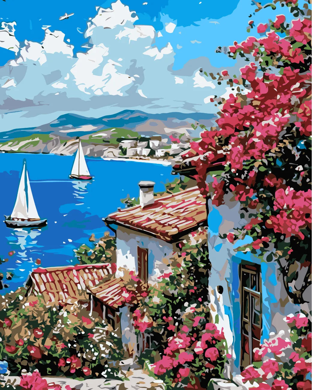 Streets of Greece Painting Paint By Number