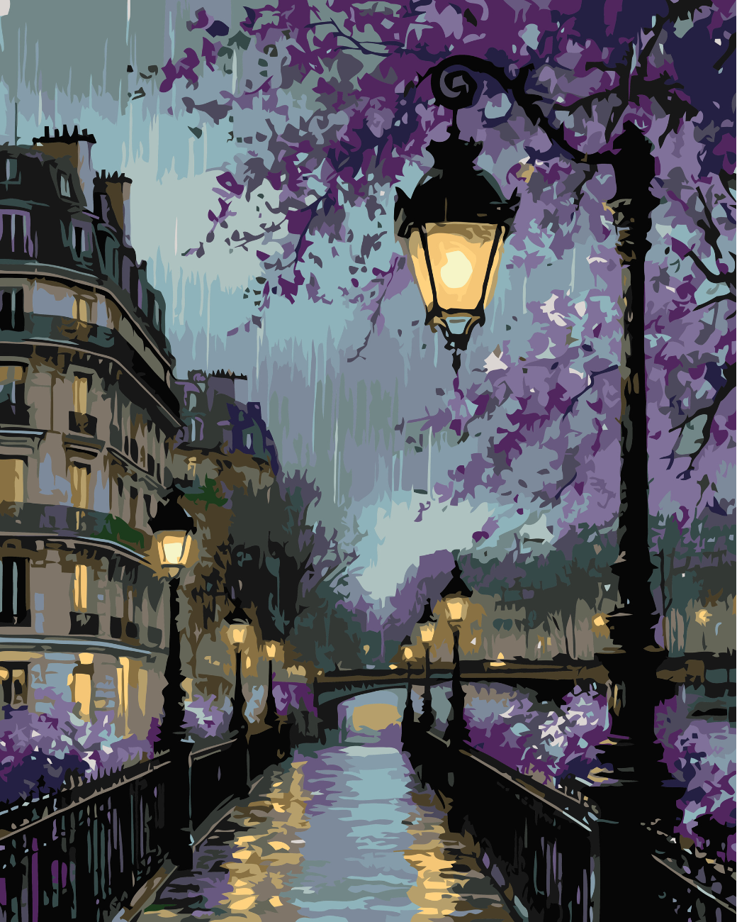 Purple serenity paint by number