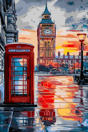 London at sunset paint by number