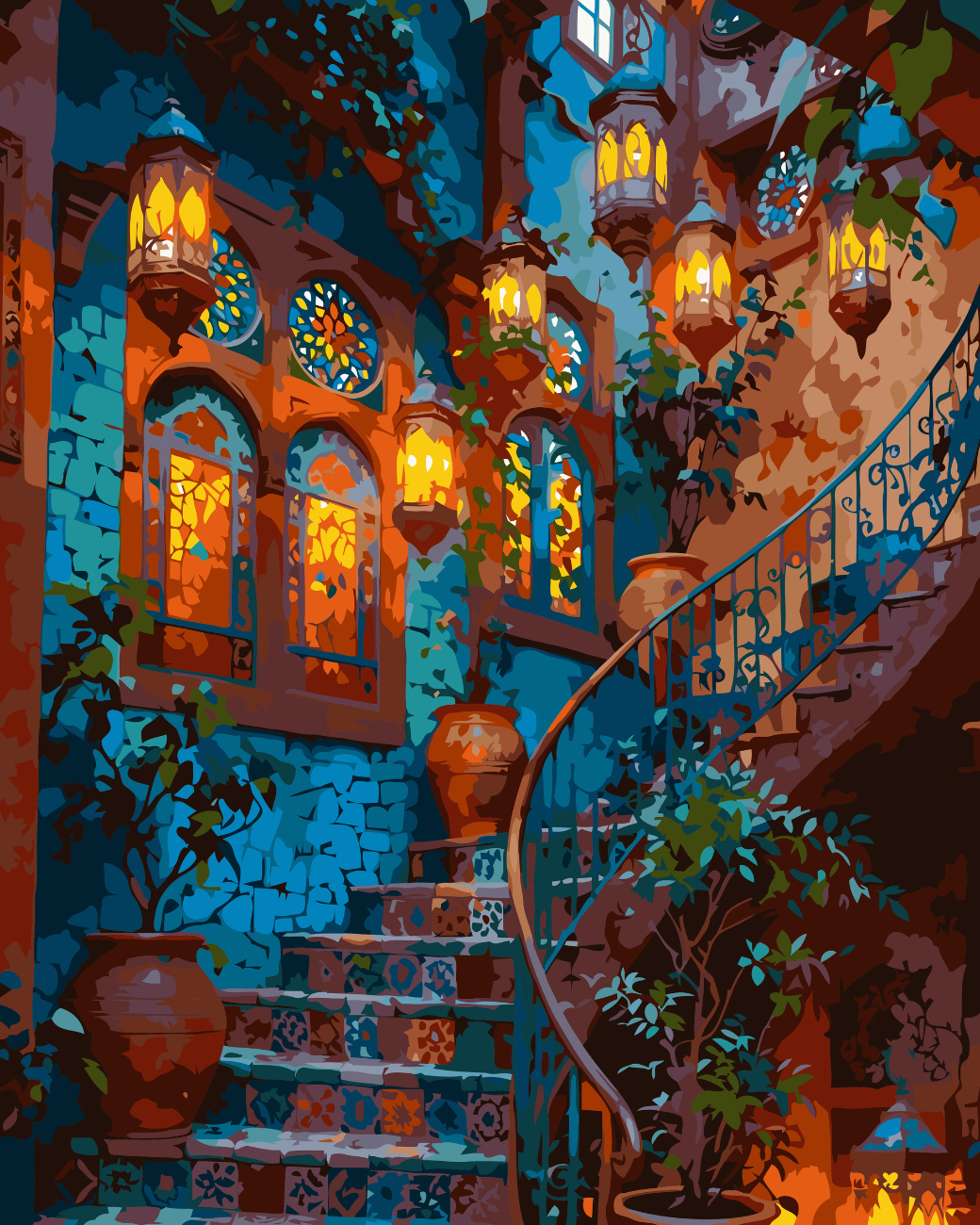 Moroccan mansion paint by number