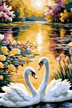 Swan Lake Painting Paint By Number