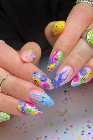 24 pcs short almond press on nails